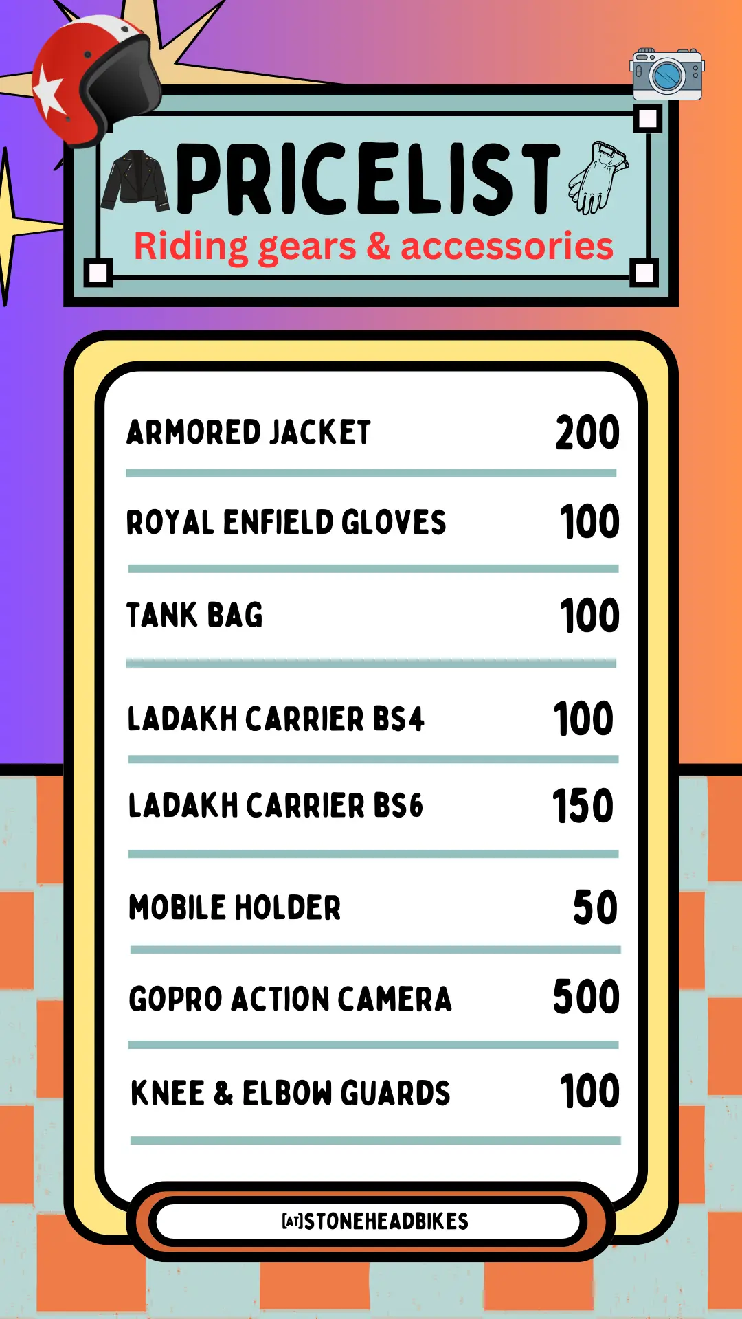 Riding Gears and Accessories on Rent