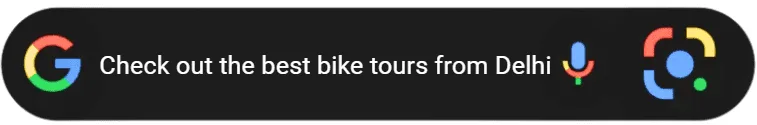 search bar for finding best bike tours from Delhi