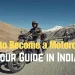 Motorcycle tour guide in India leading riders through scenic roads